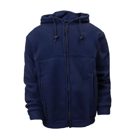 National Safety Apparel NAVY NOMEX ZIP SWEATSHIRT-SM, FLEECE HOODED /PLASTIC ZIPPER C23FL05SM
